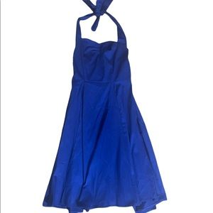 NWT Blue Sweetheart Halter Swing Dress